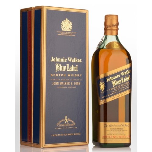 舊裝 Johnnie Walker Blue Label Scotch Whisky 尊尼獲加藍牌調和威士忌 天地盒裝 750ml